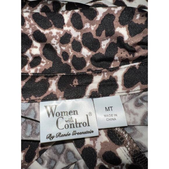 💜 3/$25 💜 Flattering Women with Control Medium Tall TUNIC TOP Leopard - Picture 5 of 11